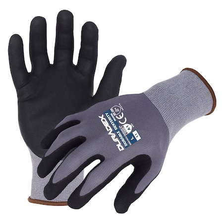 Azusa Safety Coated Work Gloves, Nitrile/Polyurethane, Utra-Fine Micro-Foam, Palm Coating, 4 Abrasion Level, S-7 DX1000